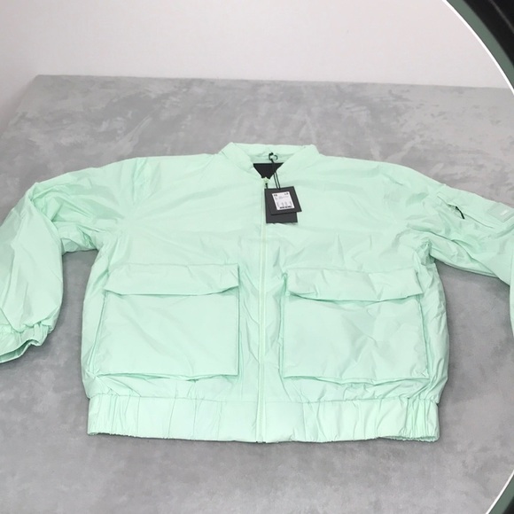 Rains Fuse Bomber Jacket in the color Mineral  Unisex New - Picture 2 of 13